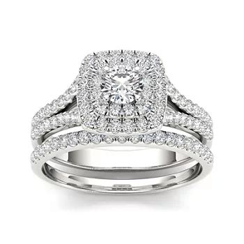Lab Grown White Diamond 14K White Gold Round 3-Stone Engagement Ring. . Jcpenny rings